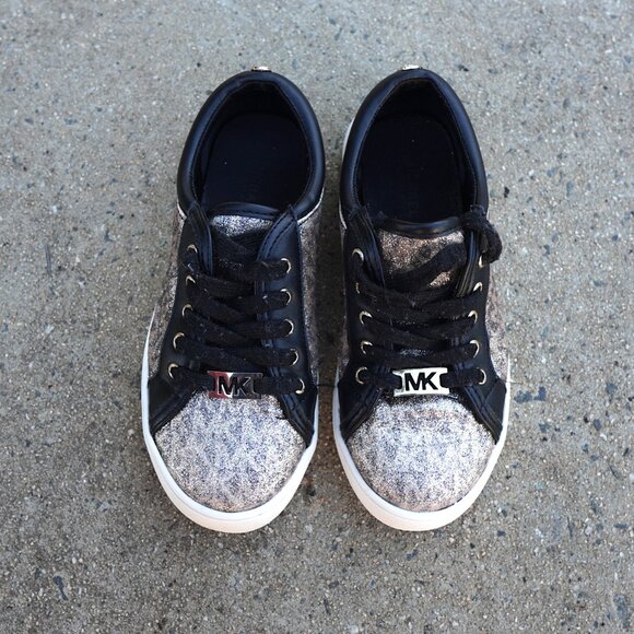 Michael Kors MK Glitter Logo Low Top Sneakers Youth 1 - Picture 2 of 9
